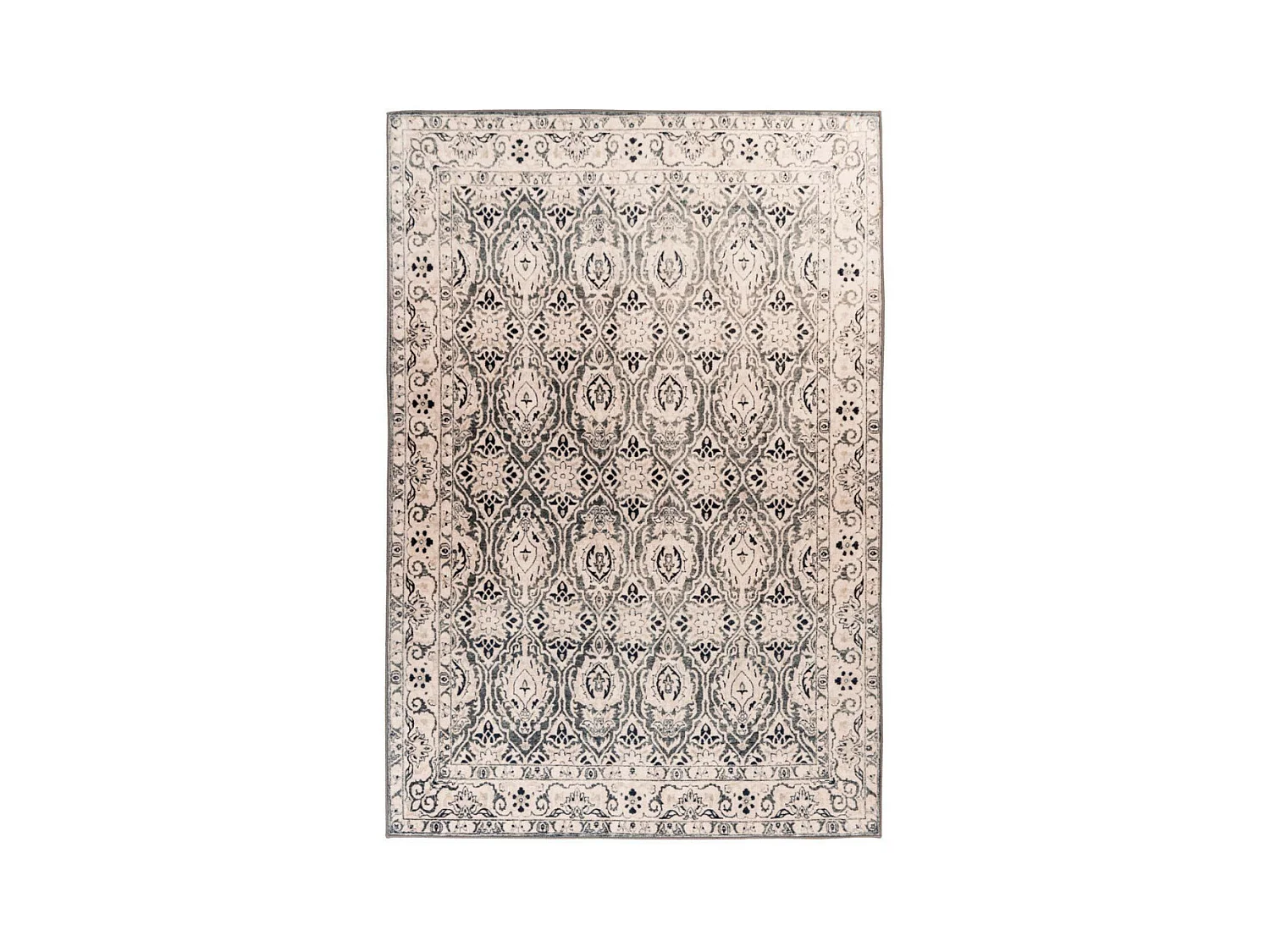 Tapis Tissé Rétro à Poils Ras "Saphira" Beige 120 x 170 cm