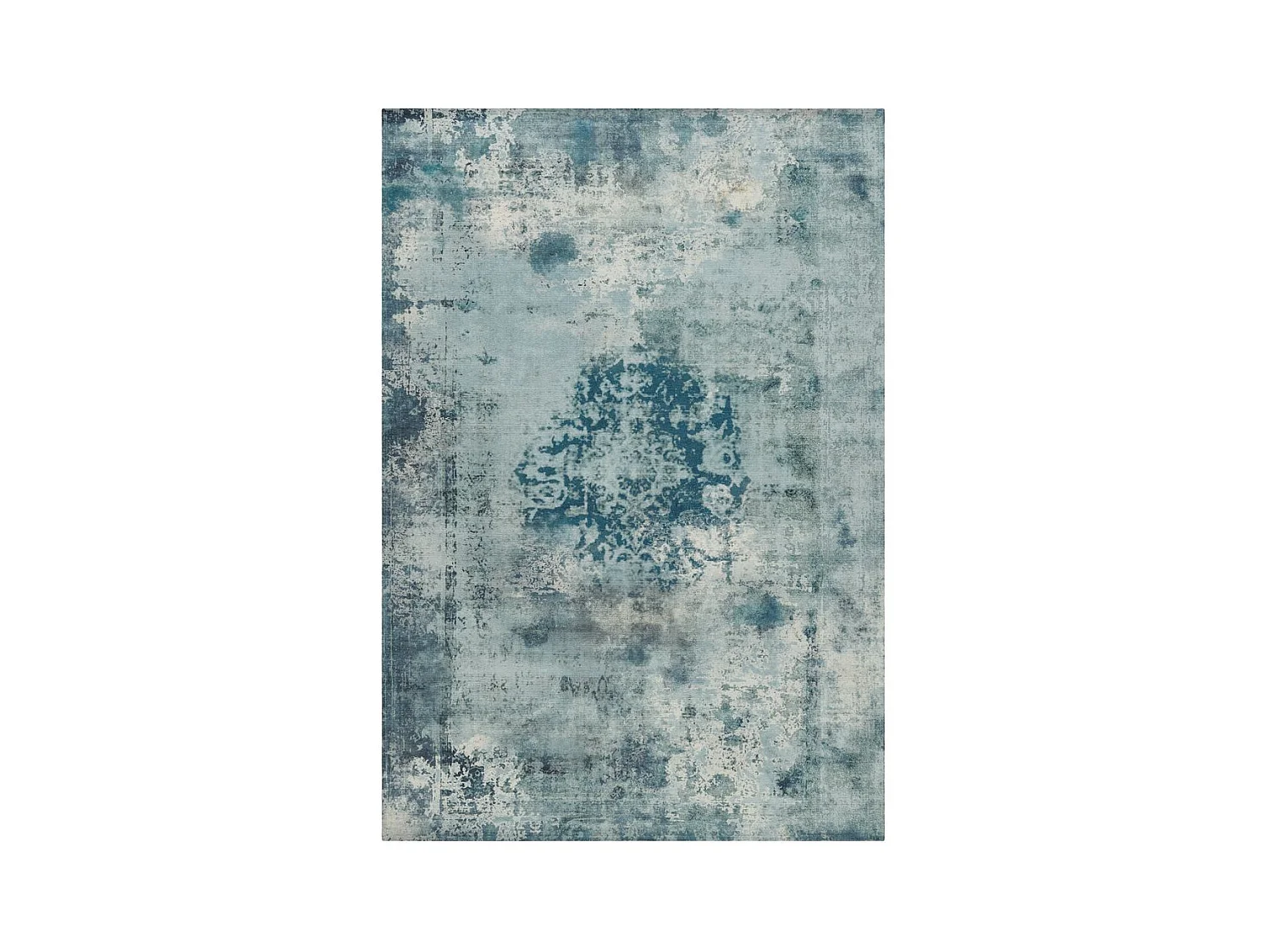 Tapis Rétro à Poils Courts "Vintage" Bleu Pétrole 140 x 200 cm