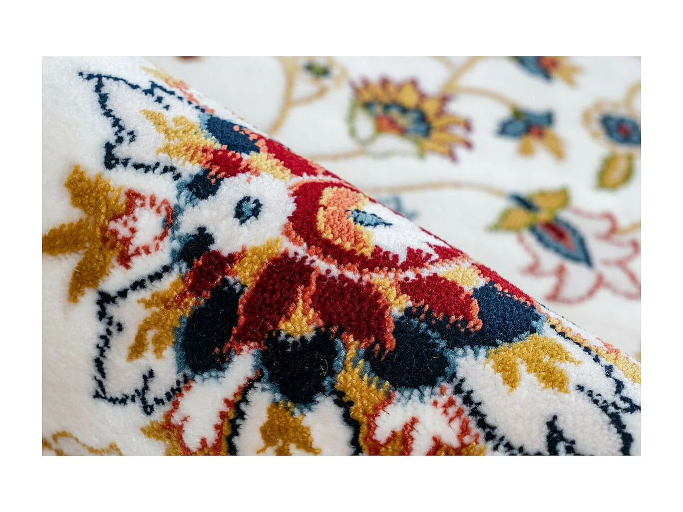 Tapis Oriental à Franges "Glasgow" Crème 80 x 150 cm