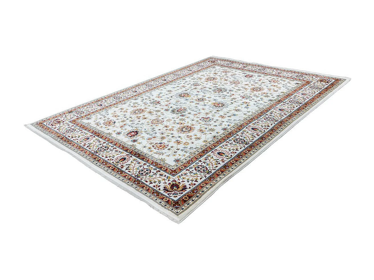 Tapis Oriental à Franges "Glasgow" Crème 80 x 150 cm