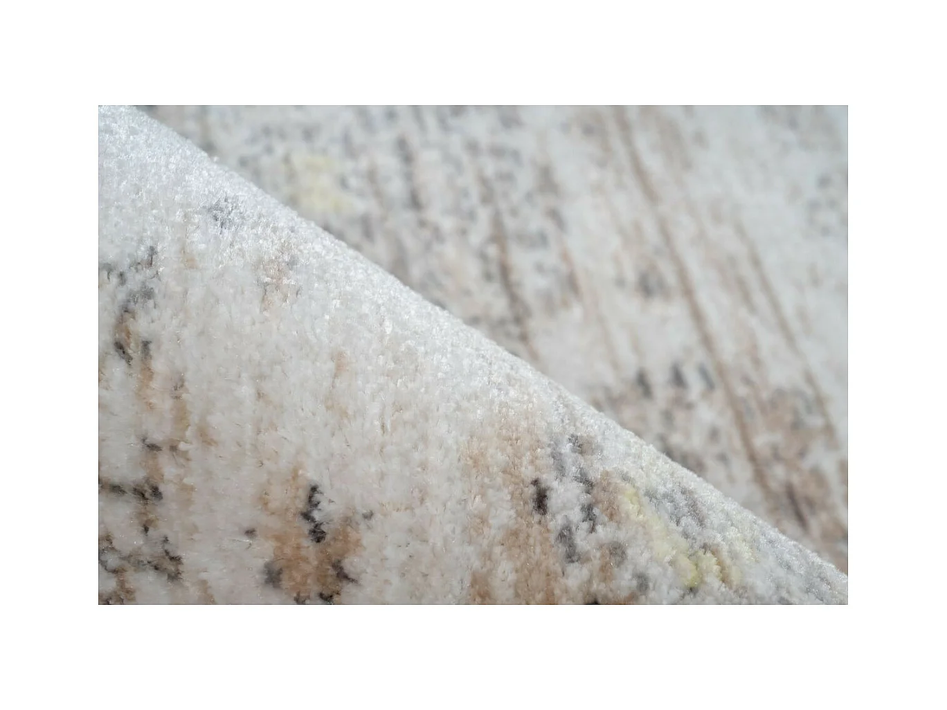 Tapis Vintage à Franges "Baroque X" Beige 80 x 150 cm