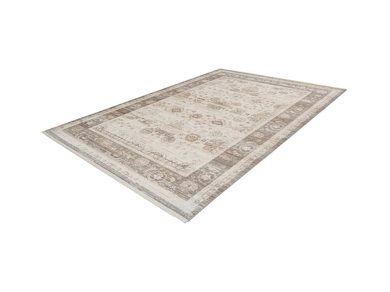 Tapis Vintage à Franges "Baroque X" Beige 80 x 150 cm