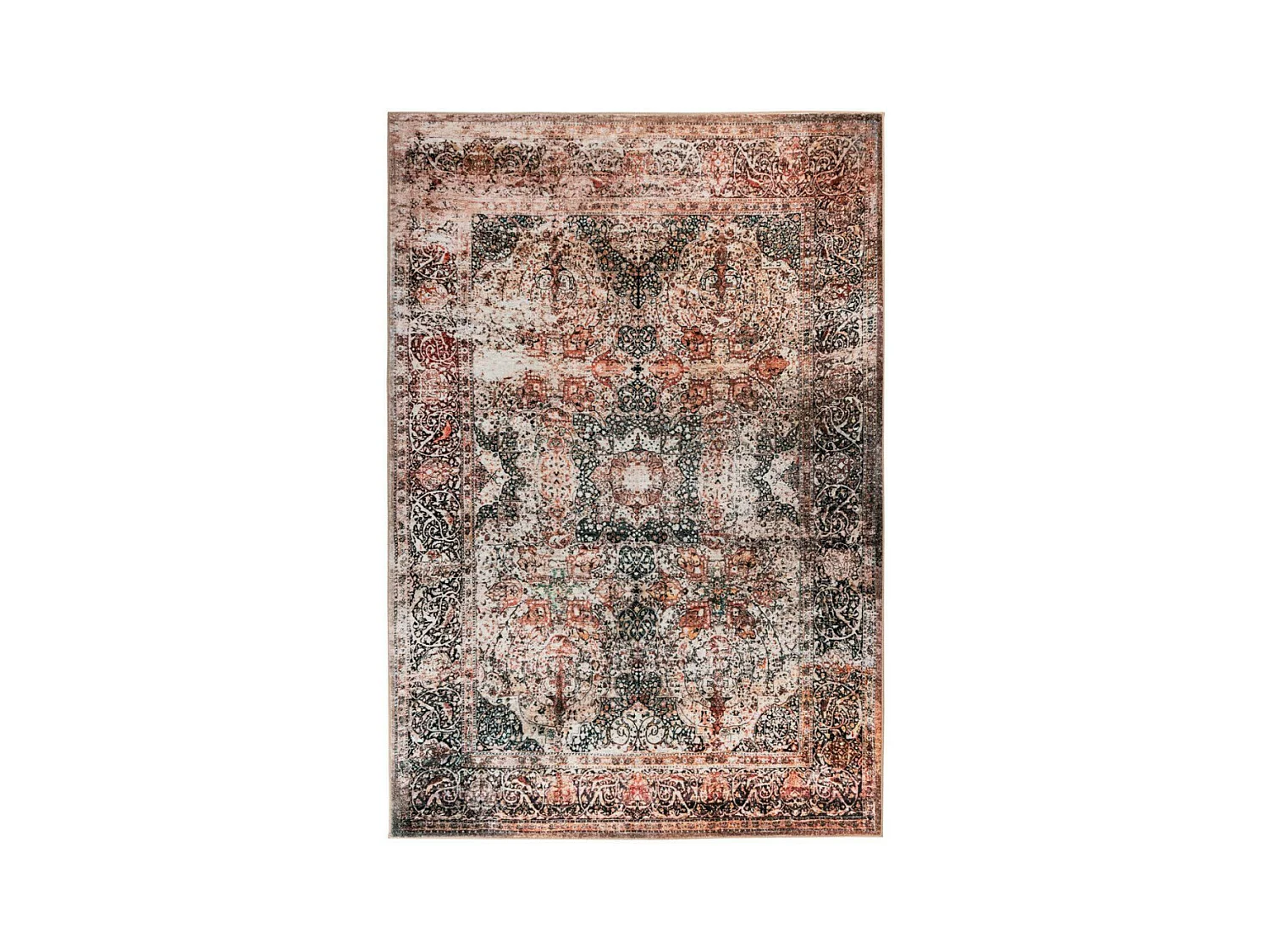Tapis Tissé Vintage à Poils Plats "Saphira" Beige 160 x 230 cm