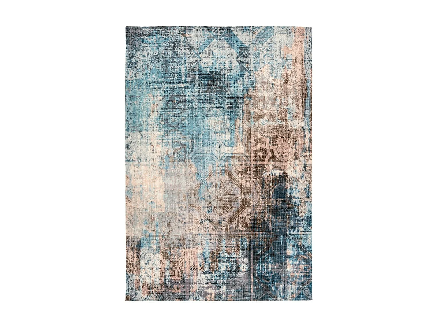 Tapis Vintage à Poils Courts "Indiana III" Bleu 160 x 230 cm