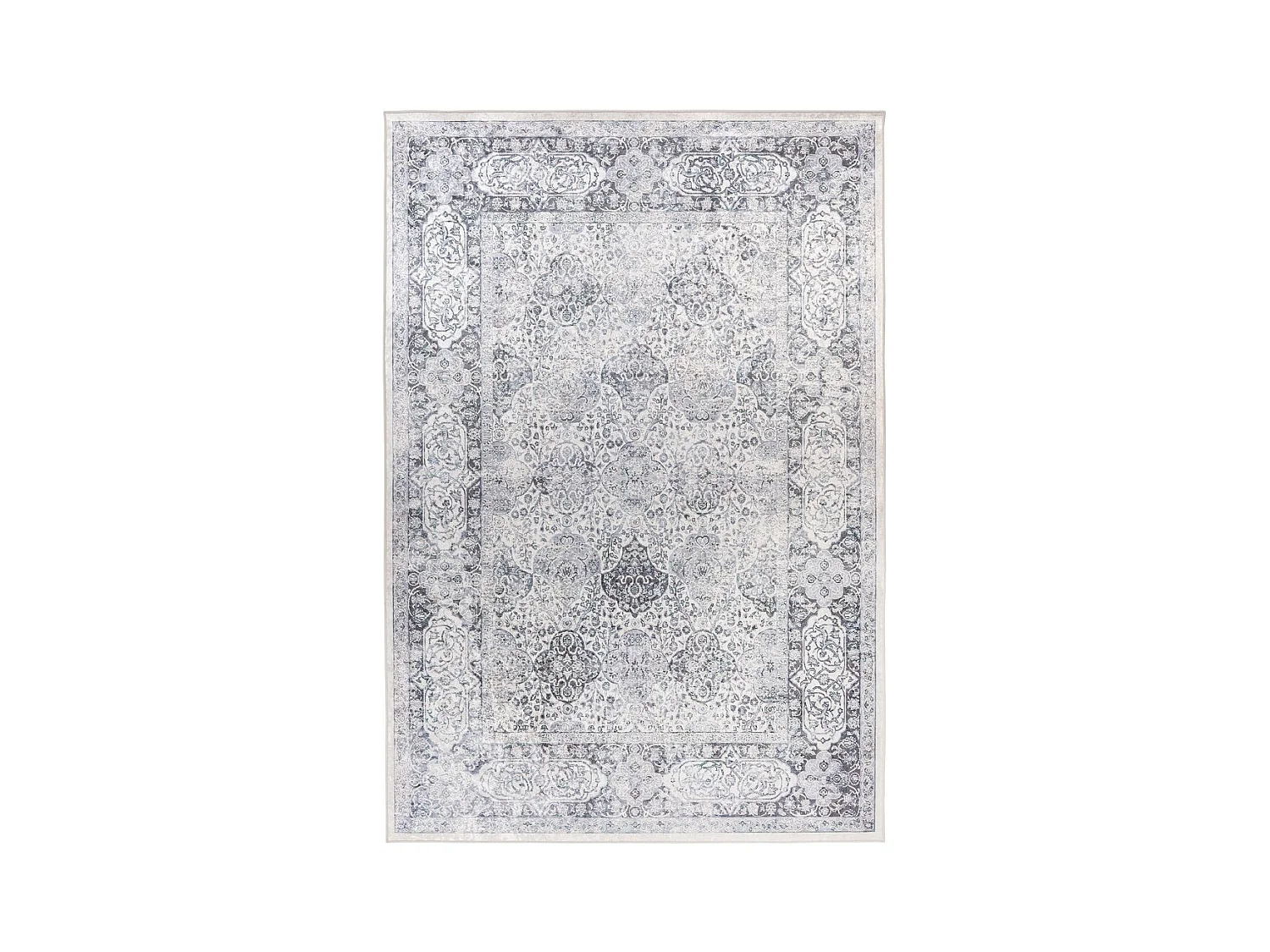 Tapis Vintage à Poils Plats "Rhodin" Gris 160 x 230 cm