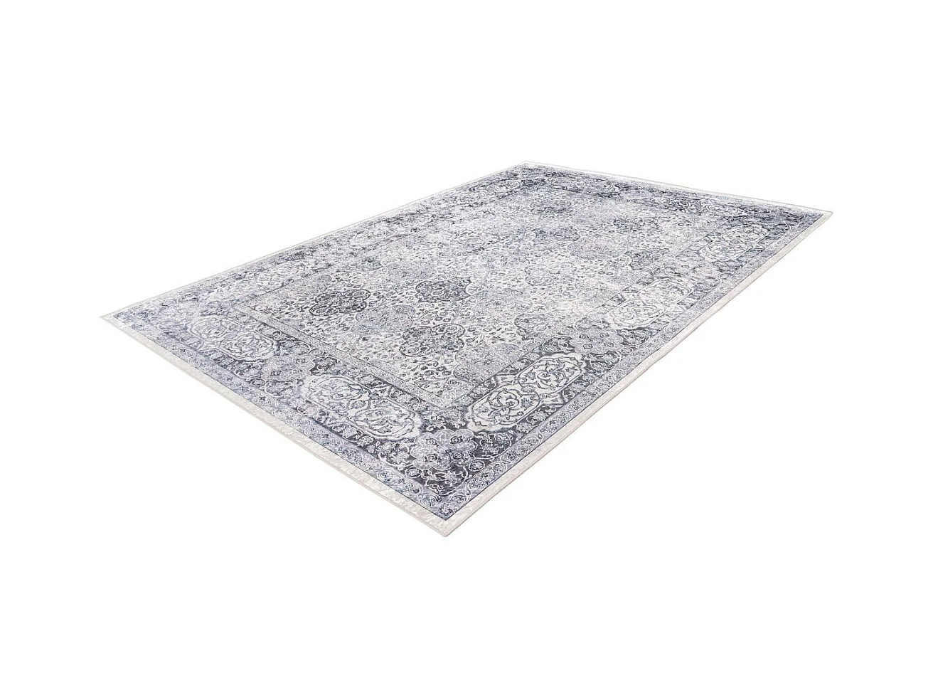 Tapis Vintage à Poils Plats "Rhodin" Gris 160 x 230 cm