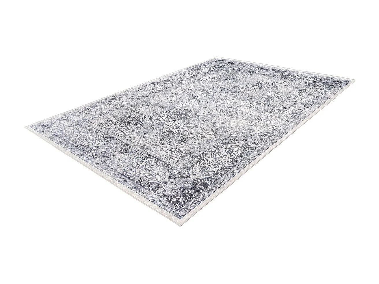 Tapis Vintage à Poils Plats "Rhodin" Gris 160 x 230 cm
