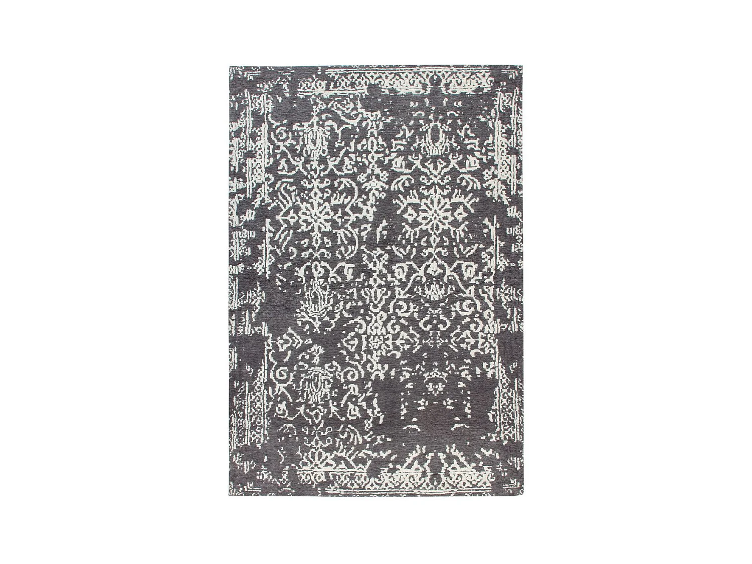 Tapis Jacquard Vintage "River" Gris & Anthracite 120 x 170 cm