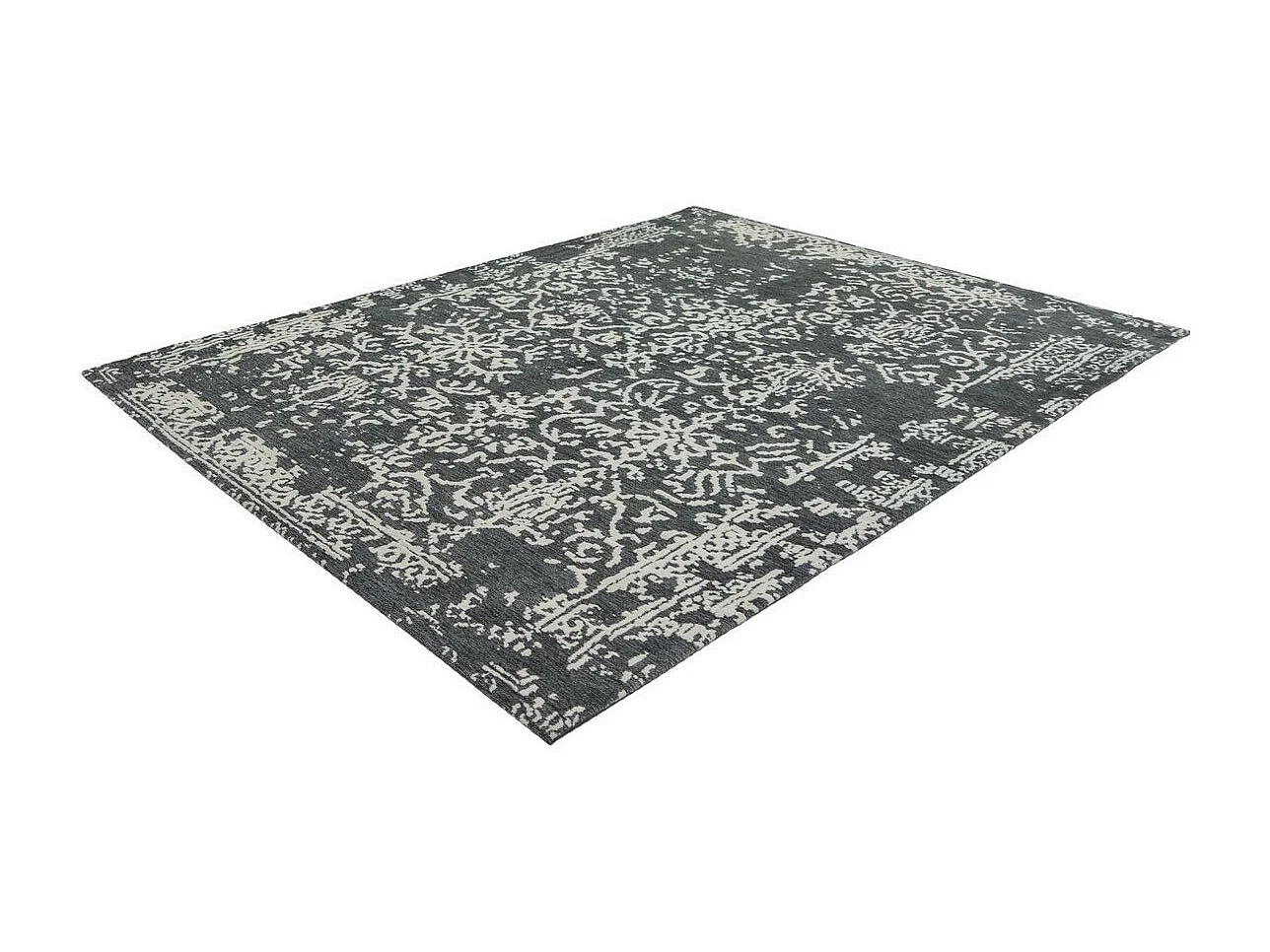 Tapis Jacquard Vintage "River" Gris & Anthracite 120 x 170 cm