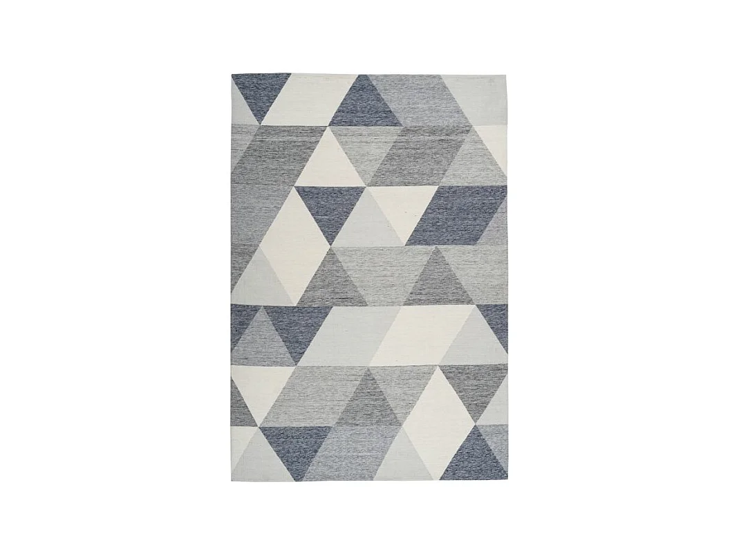 Tapis d'Extérieur Géométrique "Yoga" Gris & Crème 80 x 150 cm