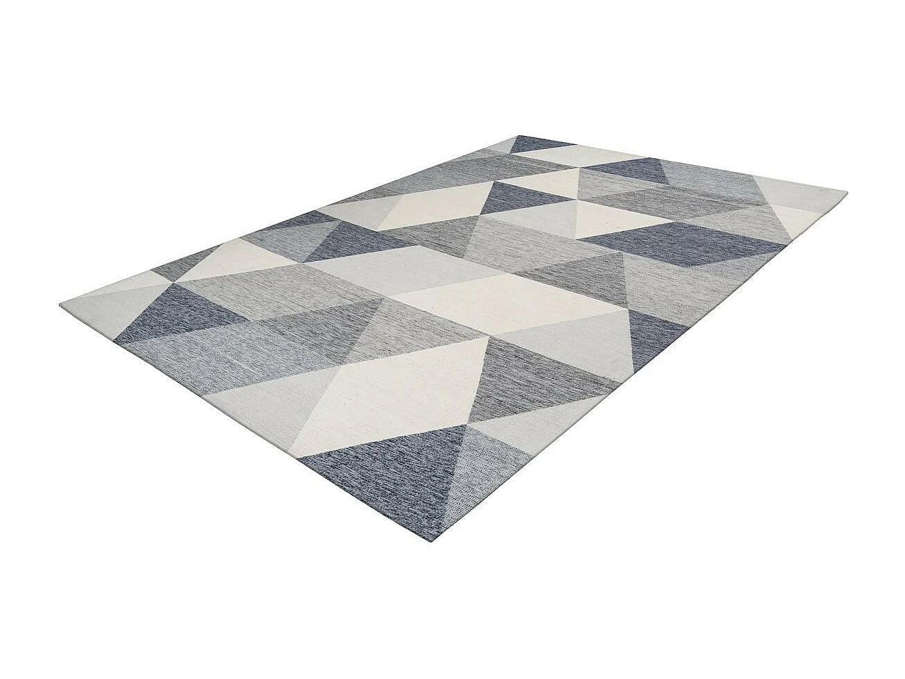 Tapis d'Extérieur Géométrique "Yoga" Gris & Crème 80 x 150 cm