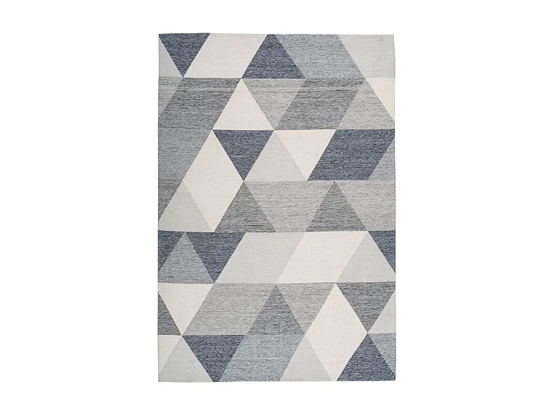 Tapis d'Extérieur Géométrique "Yoga" Gris & Crème 80 x 150 cm