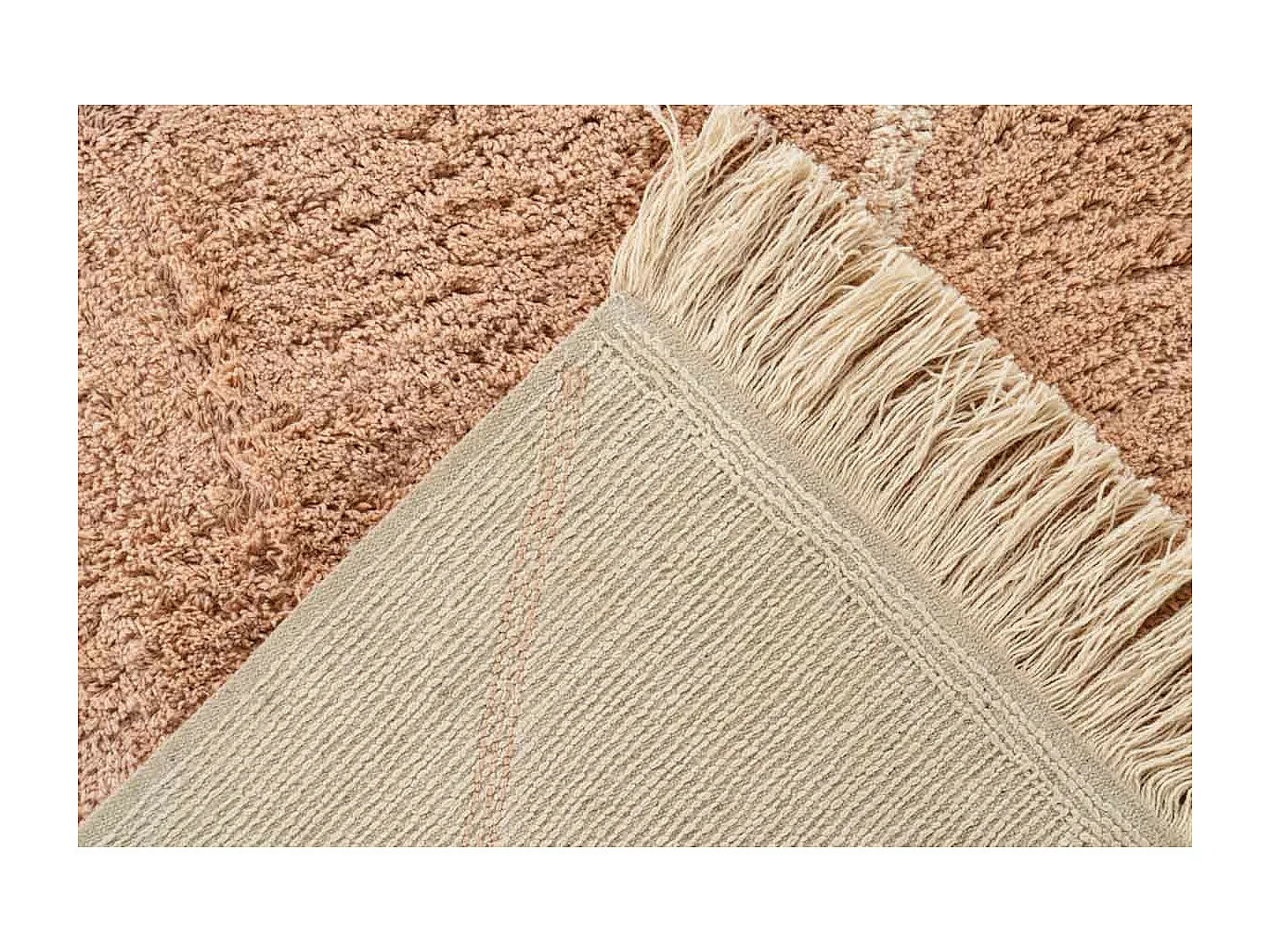 Tapis Tufté à la Main Ethnique "Mylen II" Beige & Rose 120 x 170 cm