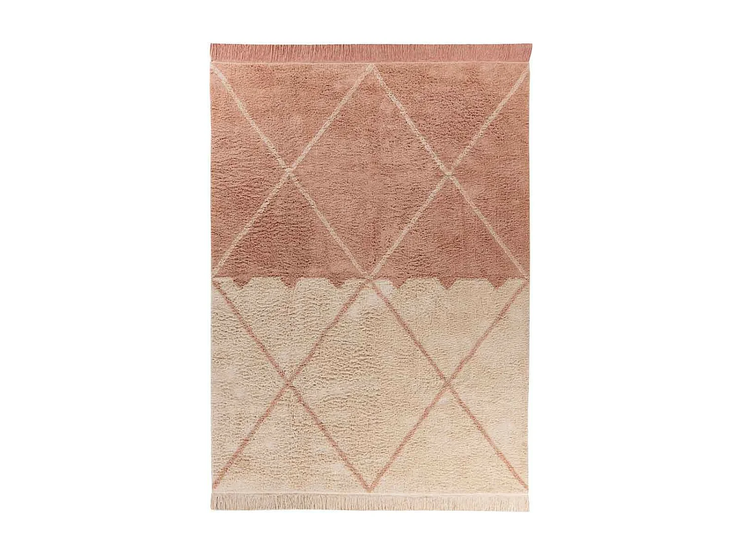 Tapis Tufté à la Main Ethnique "Mylen II" Beige & Rose 120 x 170 cm