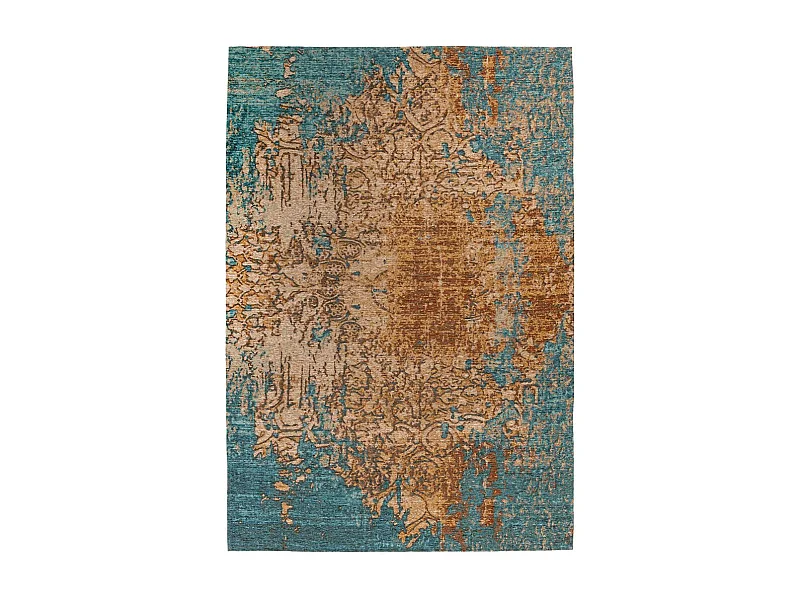 Tapis Tissé Imprimé à Motifs "Primavera" Bleu 80 x 150 cm