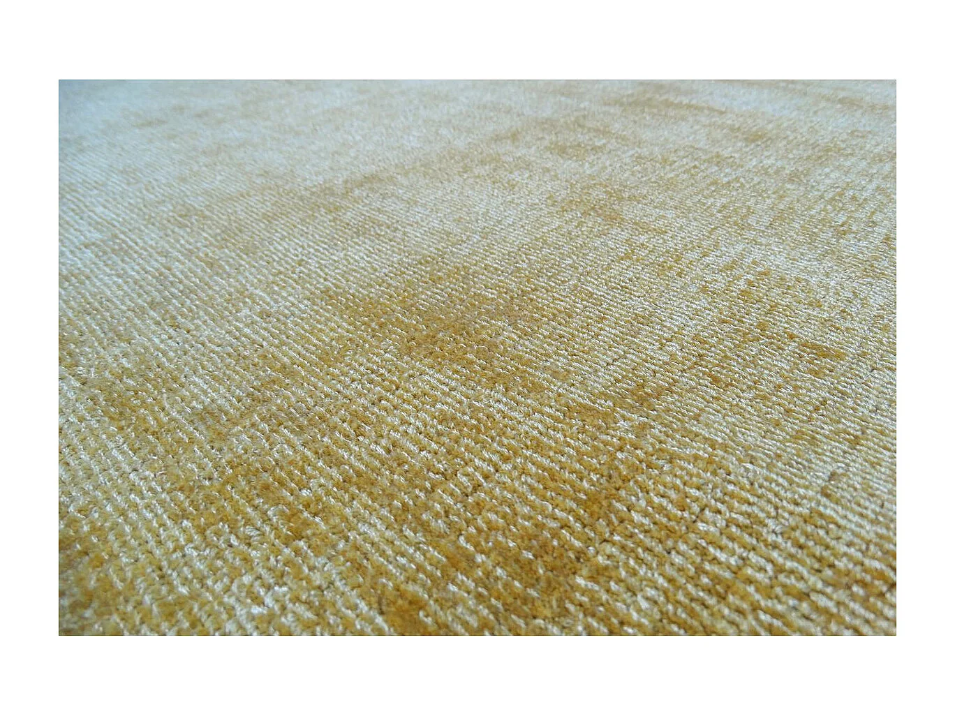 Tapis à Poils Courts Fait Main "Luxury I" Jaune 160 x 230 cm