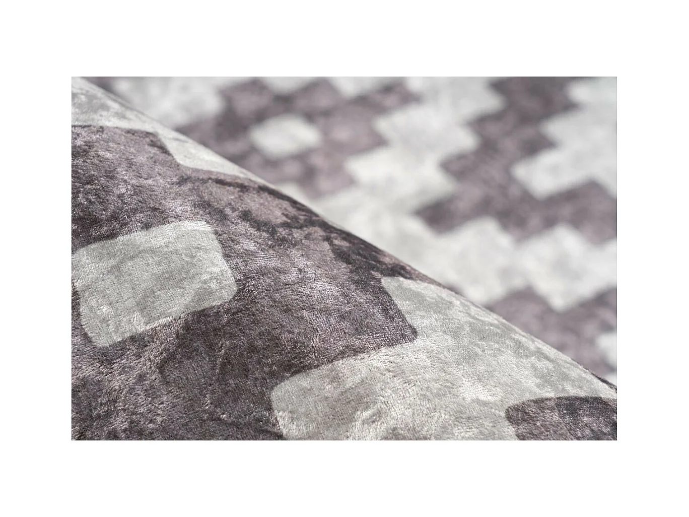 Tapis Géométrique à Poils Courts "Sally" Taupe 160 x 230 cm