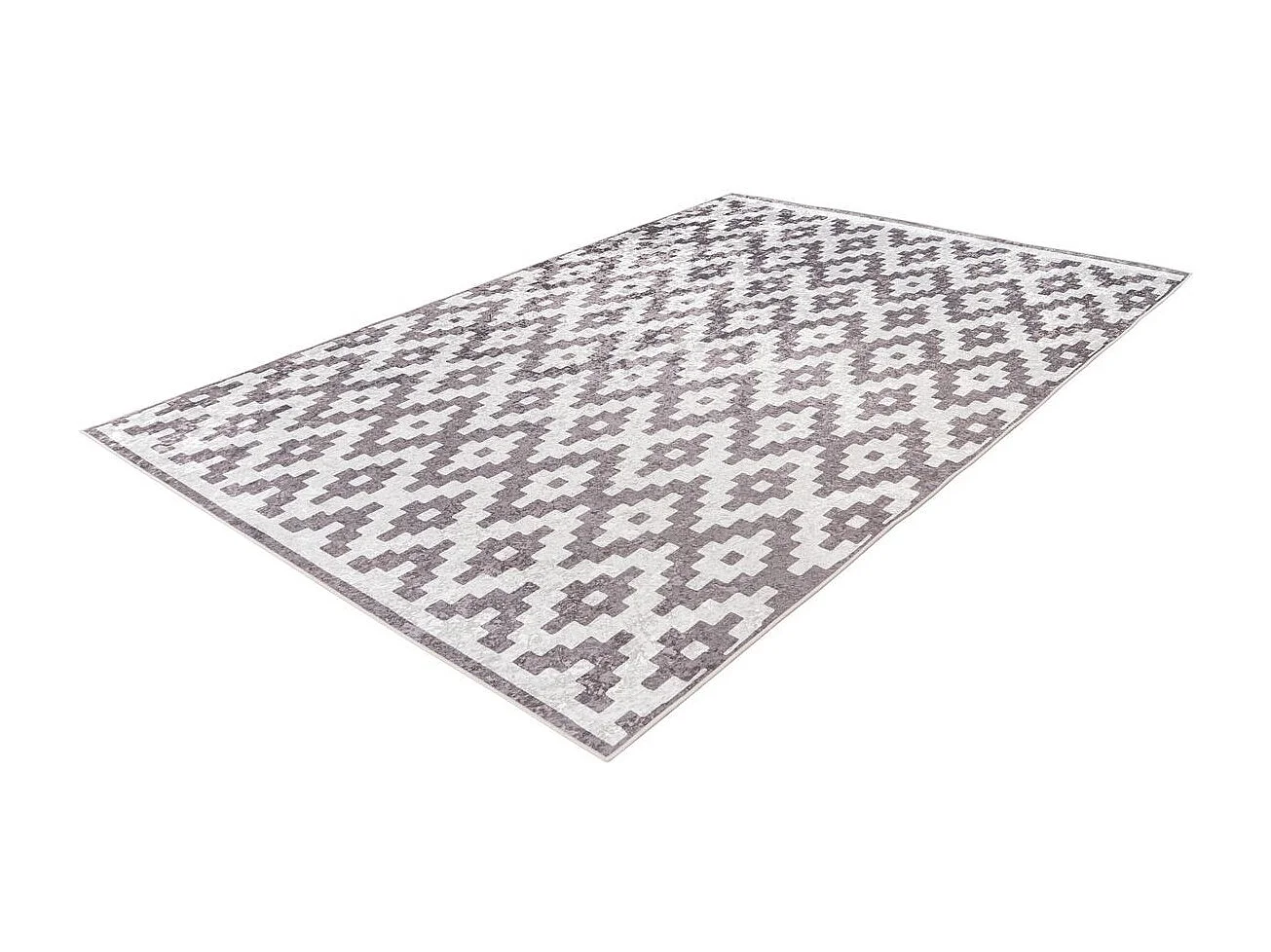 Tapis Géométrique à Poils Courts "Sally" Taupe 160 x 230 cm