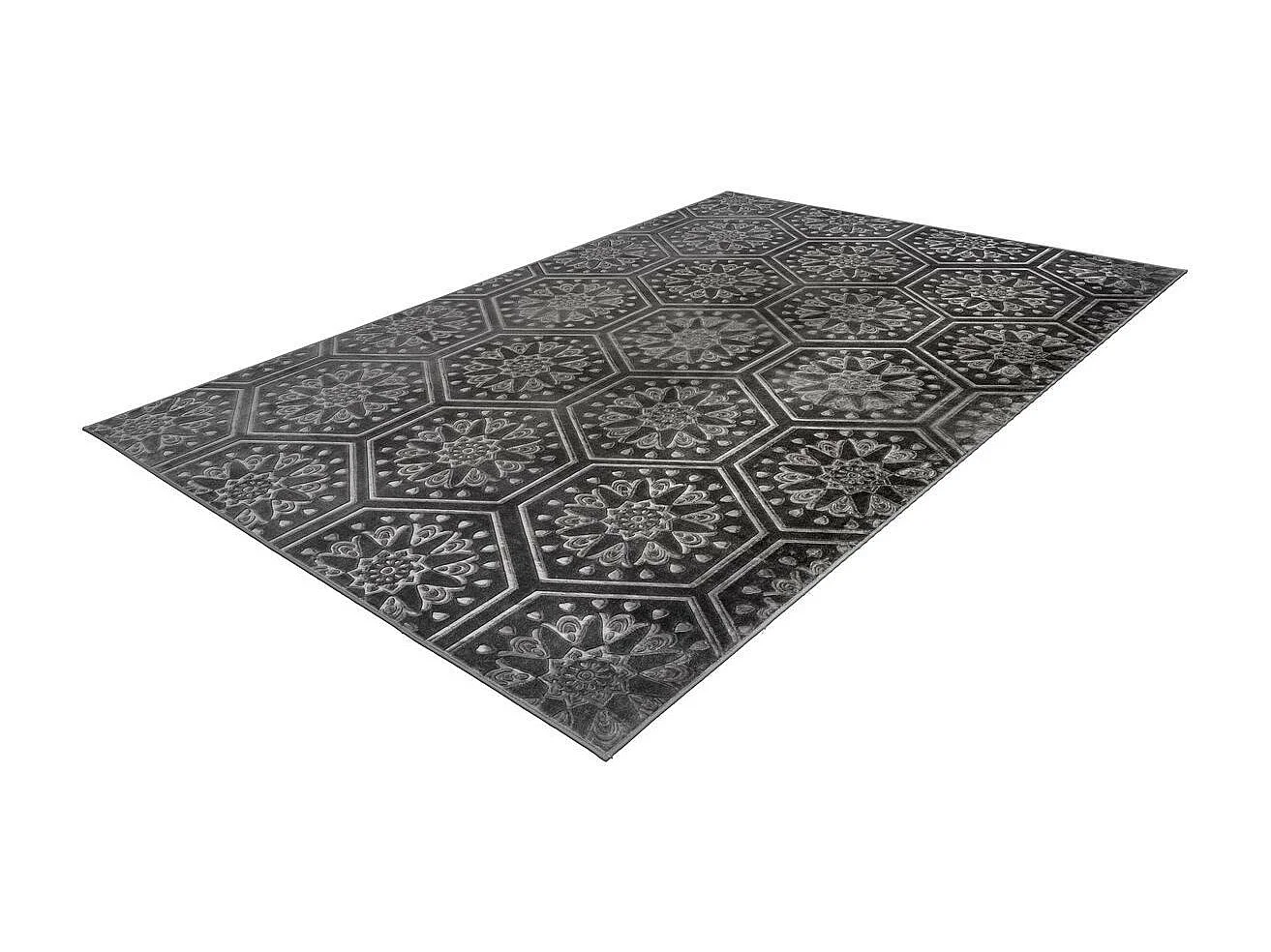 Tapis Moderne Fait Main "Monroe II" Anthracite 200 x 290 cm