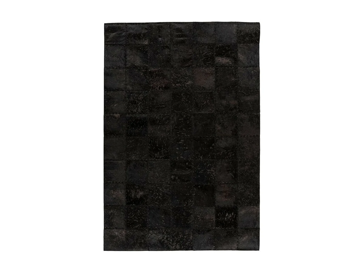Tapis Patchwork en Cuir Fait Main "Voila" Noir 160 x 230 cm