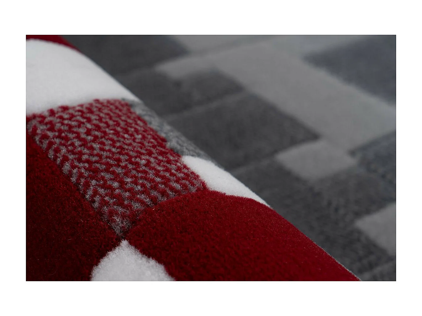 Tapis Mosaïque à Poils Courts "Vancouver II" Rouge 160 x 230 cm