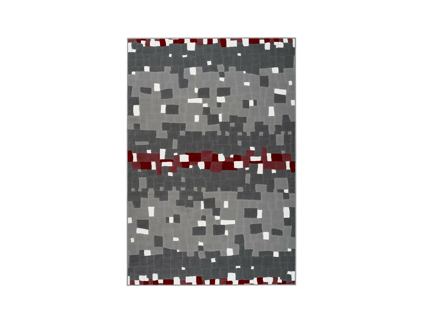 Tapis Mosaïque à Poils Courts "Vancouver II" Rouge 160 x 230 cm
