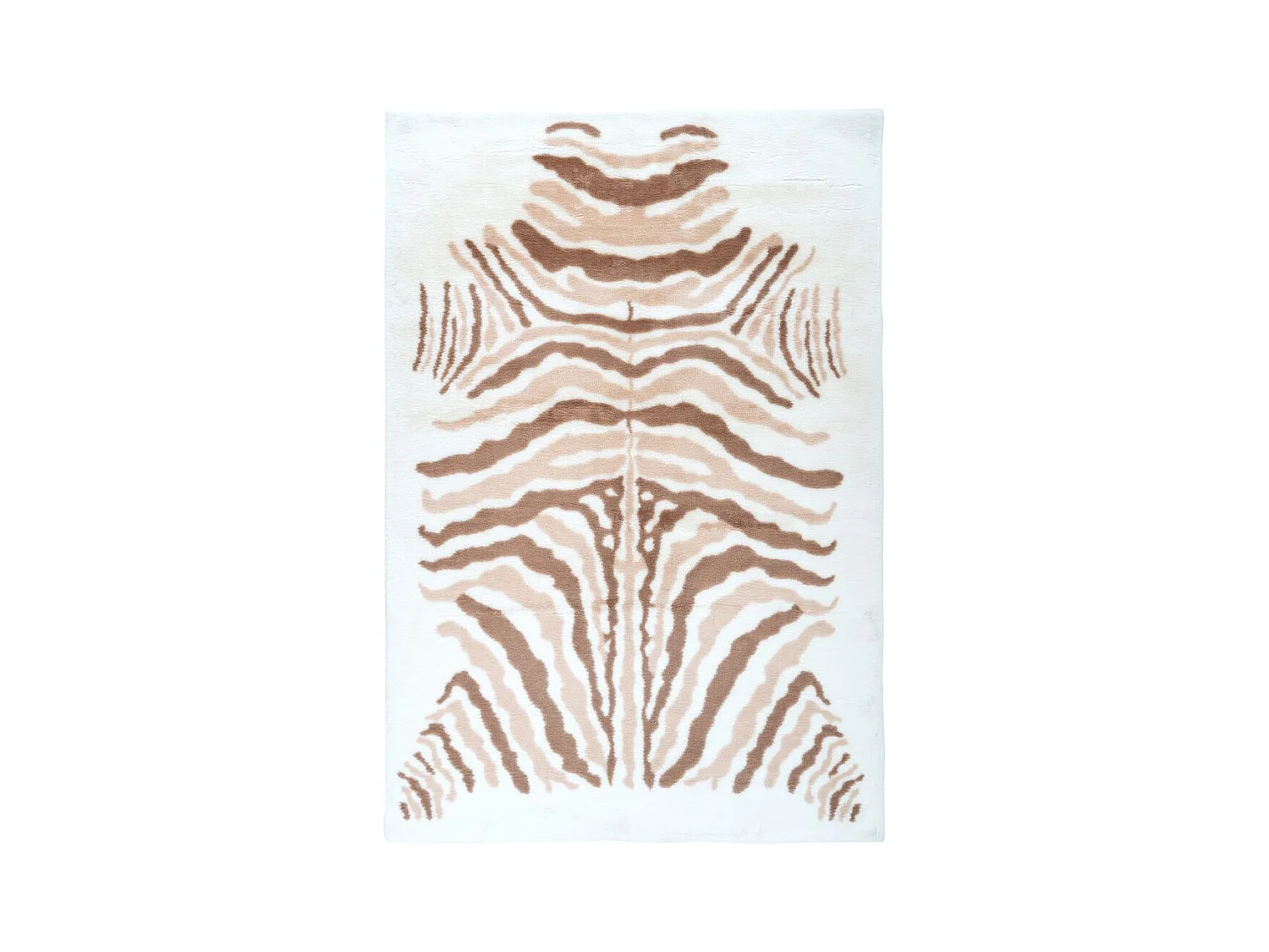 Tapis Imprimé Animal "Rabbit" Beige & Marron 120 x 160 cm