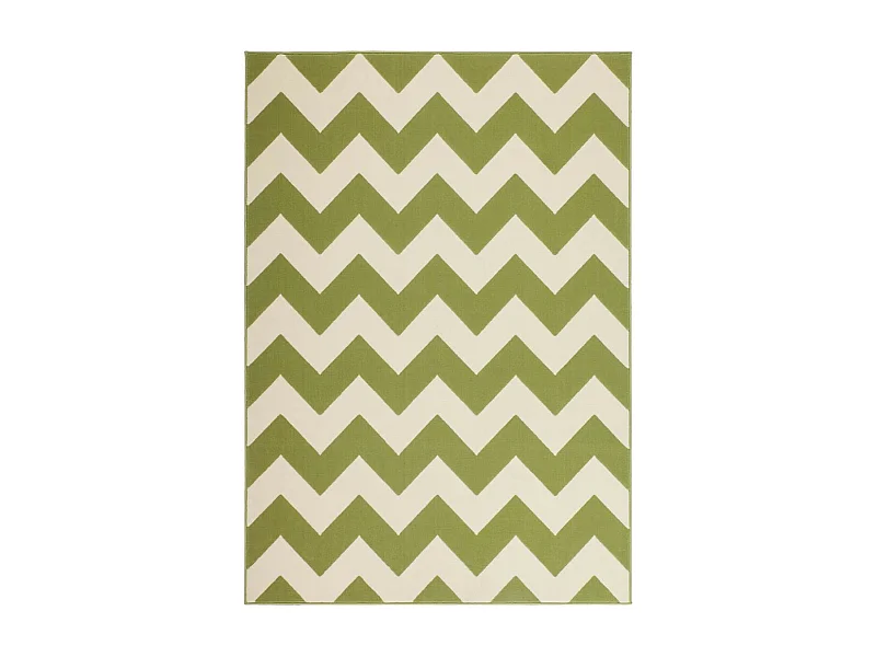 Tapis Géométrique à Poils Courts "Manolya" Vert 80 x 150 cm