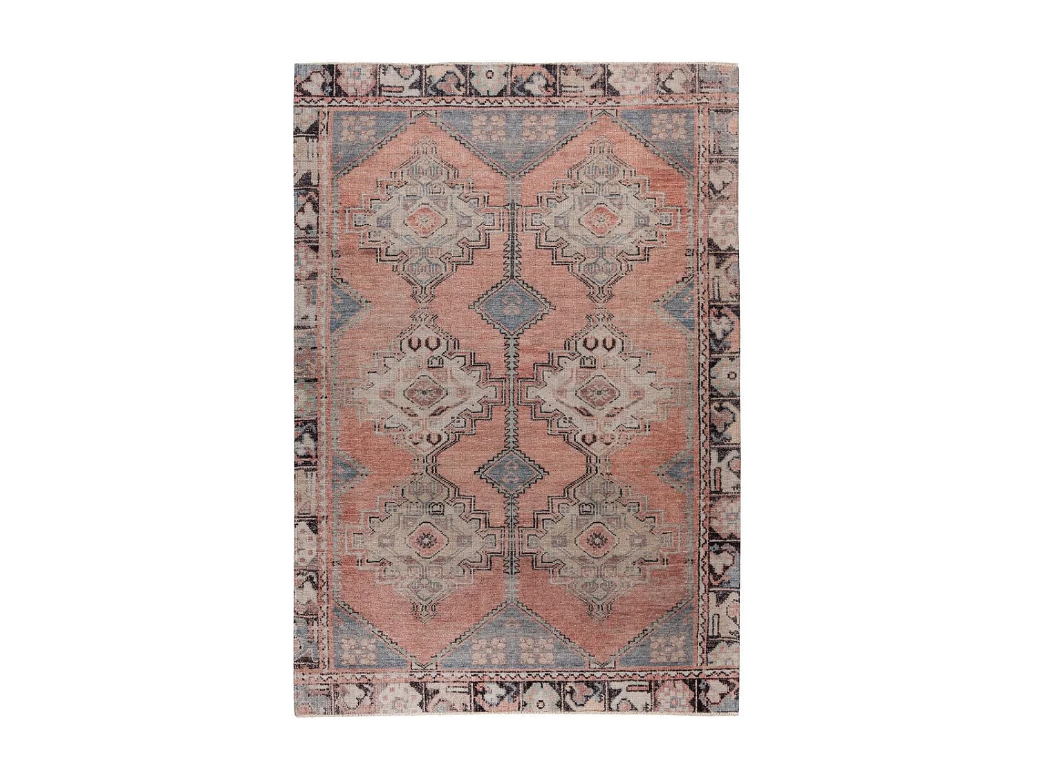 Tapis Vintage à Poils Courts "Toska" Multicolore 120 x 170 cm