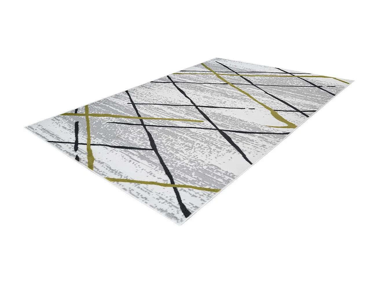 Tapis Rayures à Poils Courts "Vancouver I" Vert 120 x 170 cm