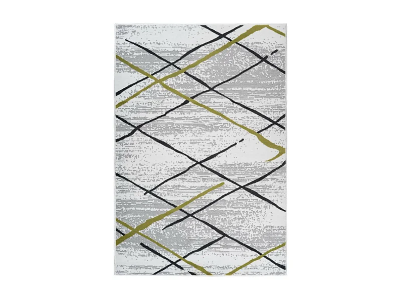 Tapis Rayures à Poils Courts "Vancouver I" Vert 120 x 170 cm