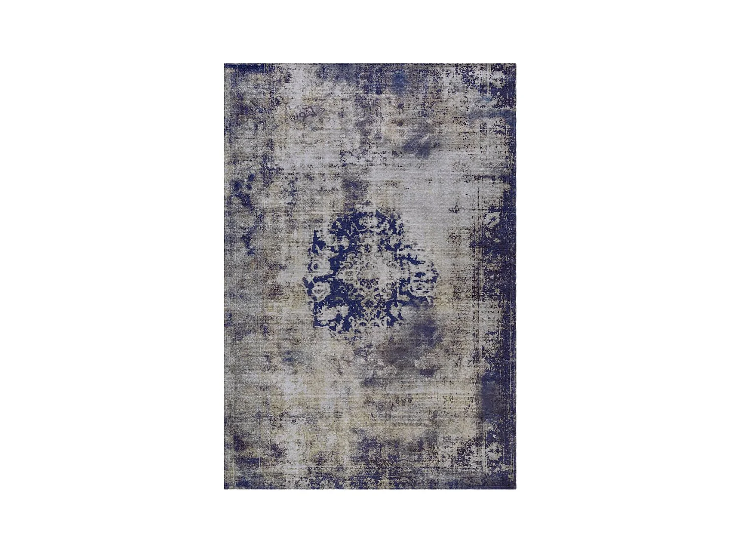 Tapis Rétro à Poils Courts "Vintage" Bleu 140 x 200 cm