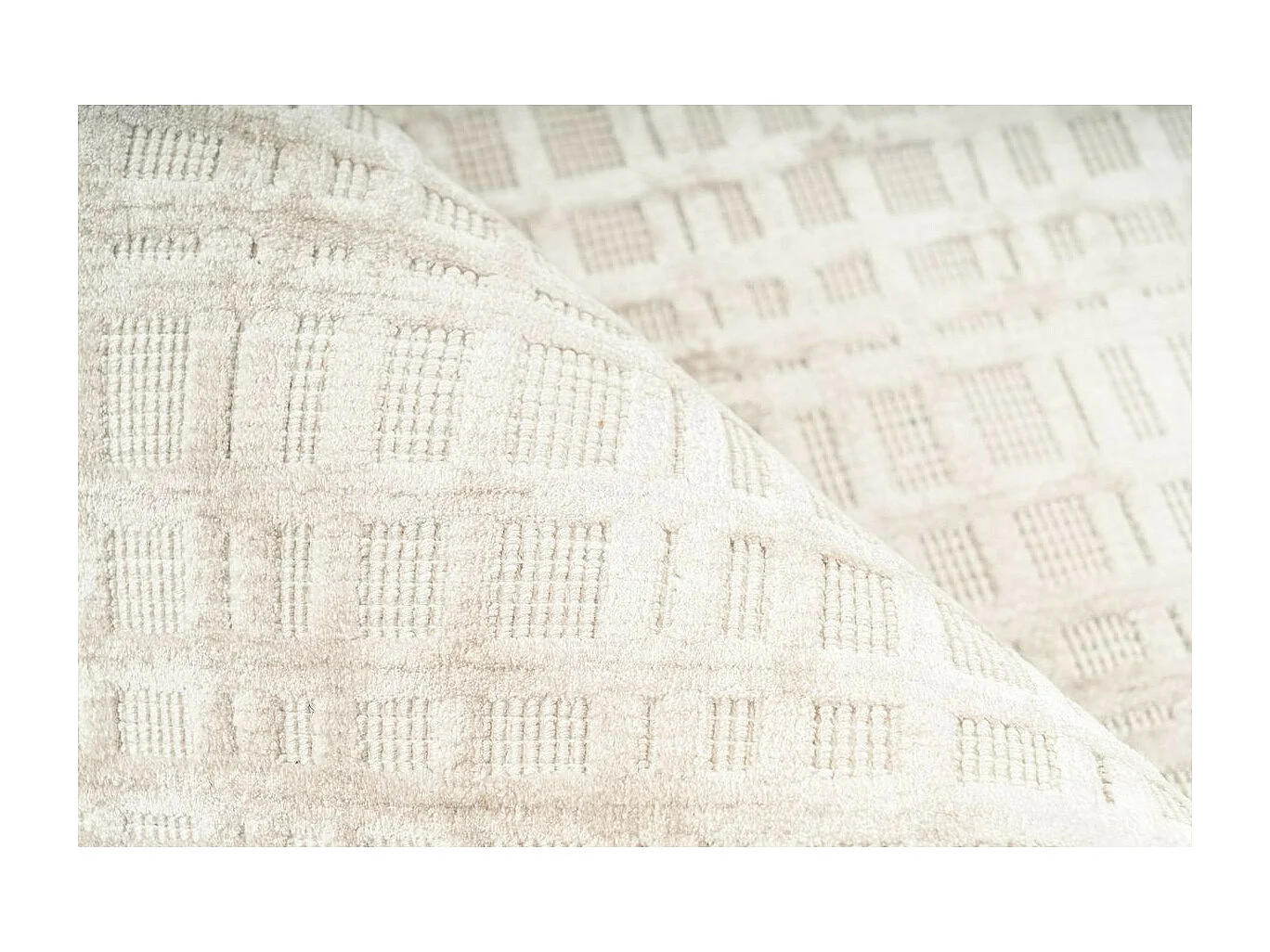 Tapis Tissé à la Main "Karma" Beige Argent 80 x 150 cm