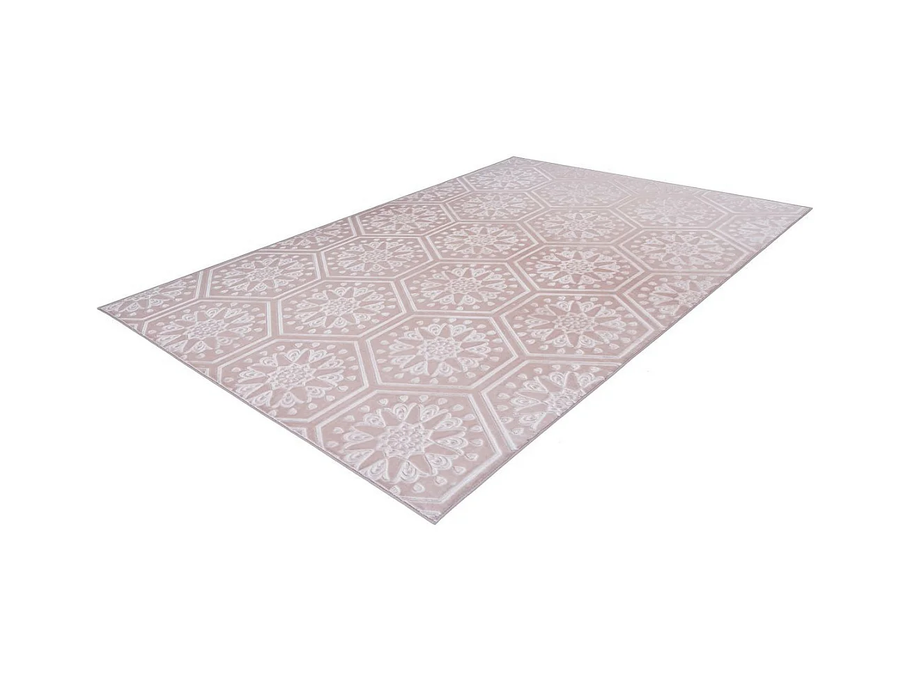 Tapis Moderne Fait Main "Monroe II" Rose 80 x 300 cm