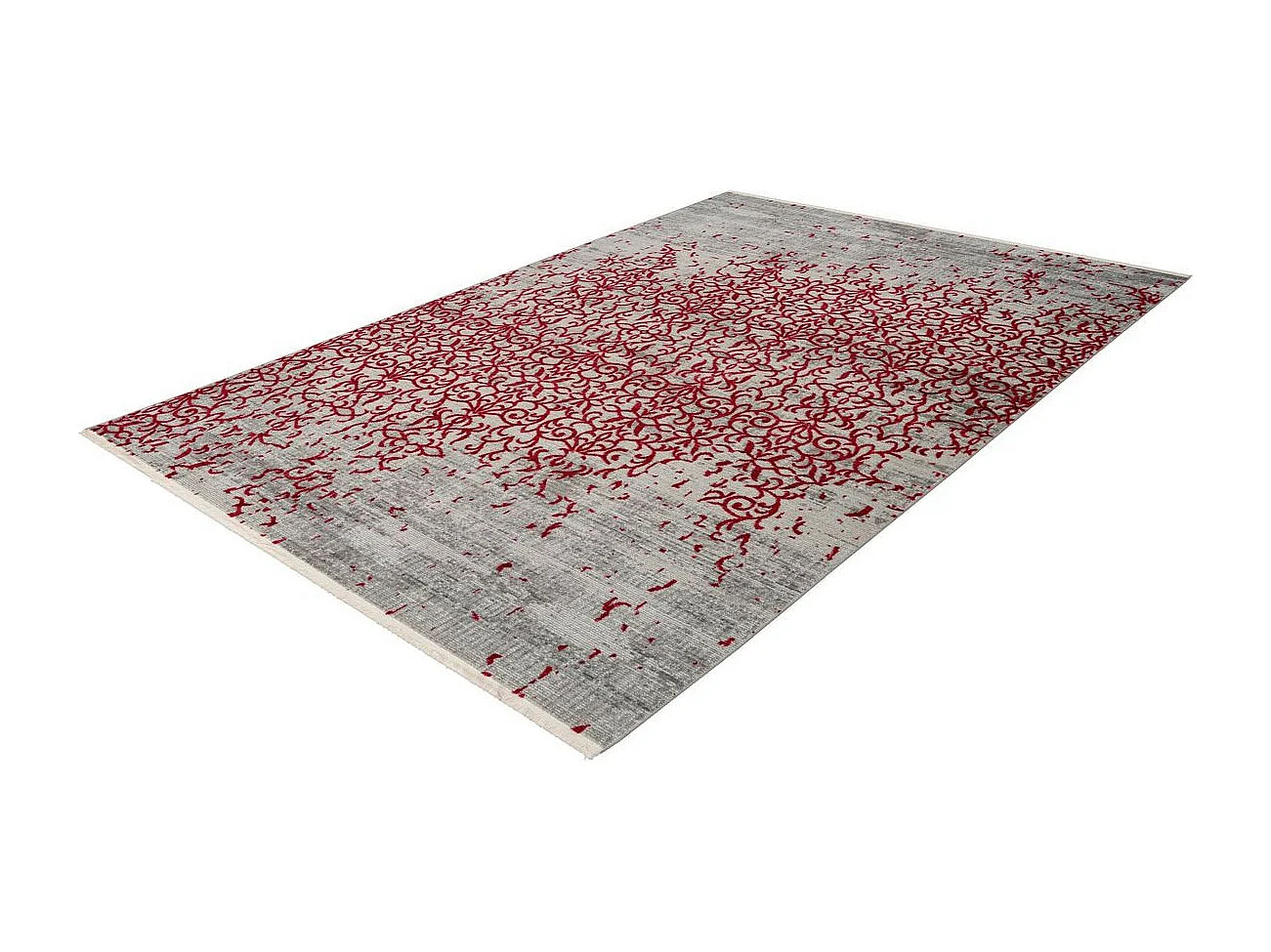 Tapis Vintage à Franges "Baroque II" Rouge 80 x 150 cm