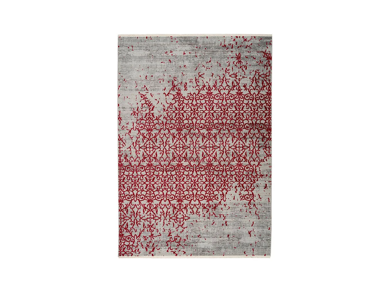 Tapis Vintage à Franges "Baroque II" Rouge 80 x 150 cm