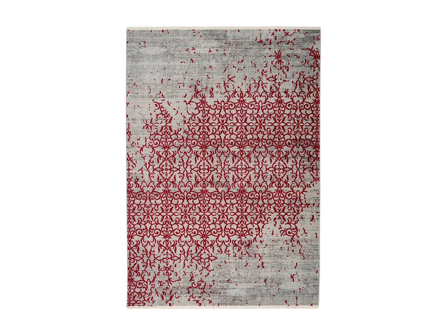 Tapis Vintage à Franges "Baroque II" Rouge 80 x 150 cm