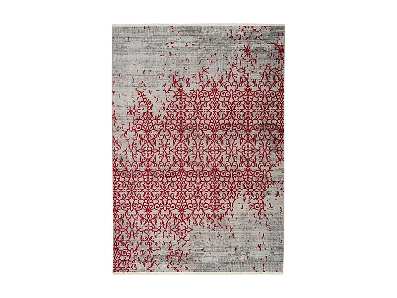 Tapis Vintage à Franges "Baroque II" Rouge 80 x 150 cm
