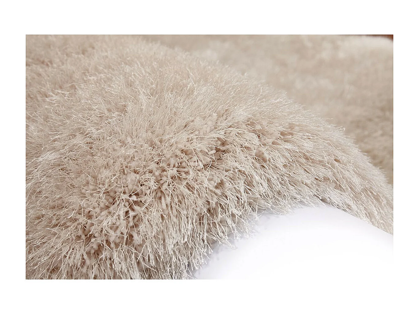 Tapis Shaggy Fait Main "Cosy" Ivoire 80 x 150 cm