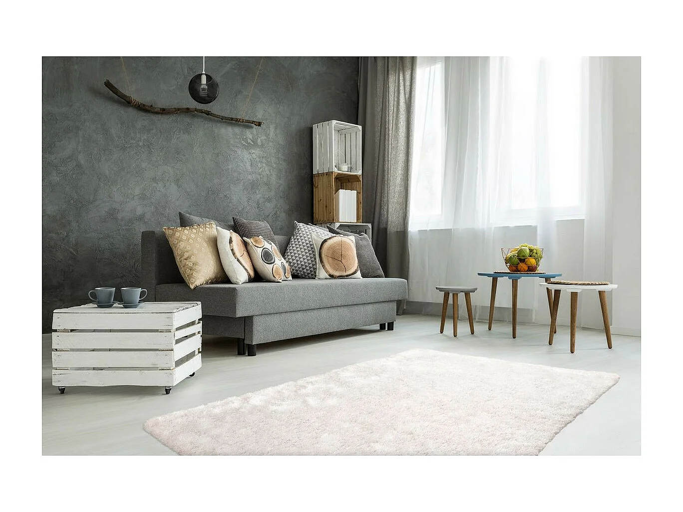 Tapis Shaggy Fait Main "Diamond" Rose 80 x 150 cm