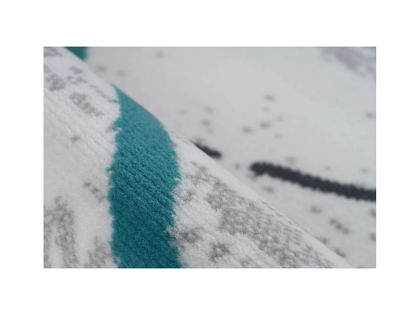 Tapis Rayures à Poils Courts "Vancouver I" Turquoise 200 x 290 cm