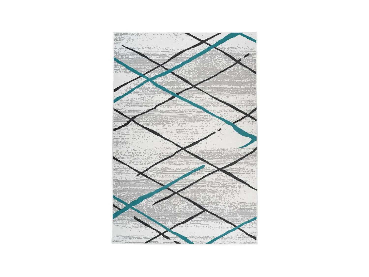 Tapis Rayures à Poils Courts "Vancouver I" Turquoise 200 x 290 cm