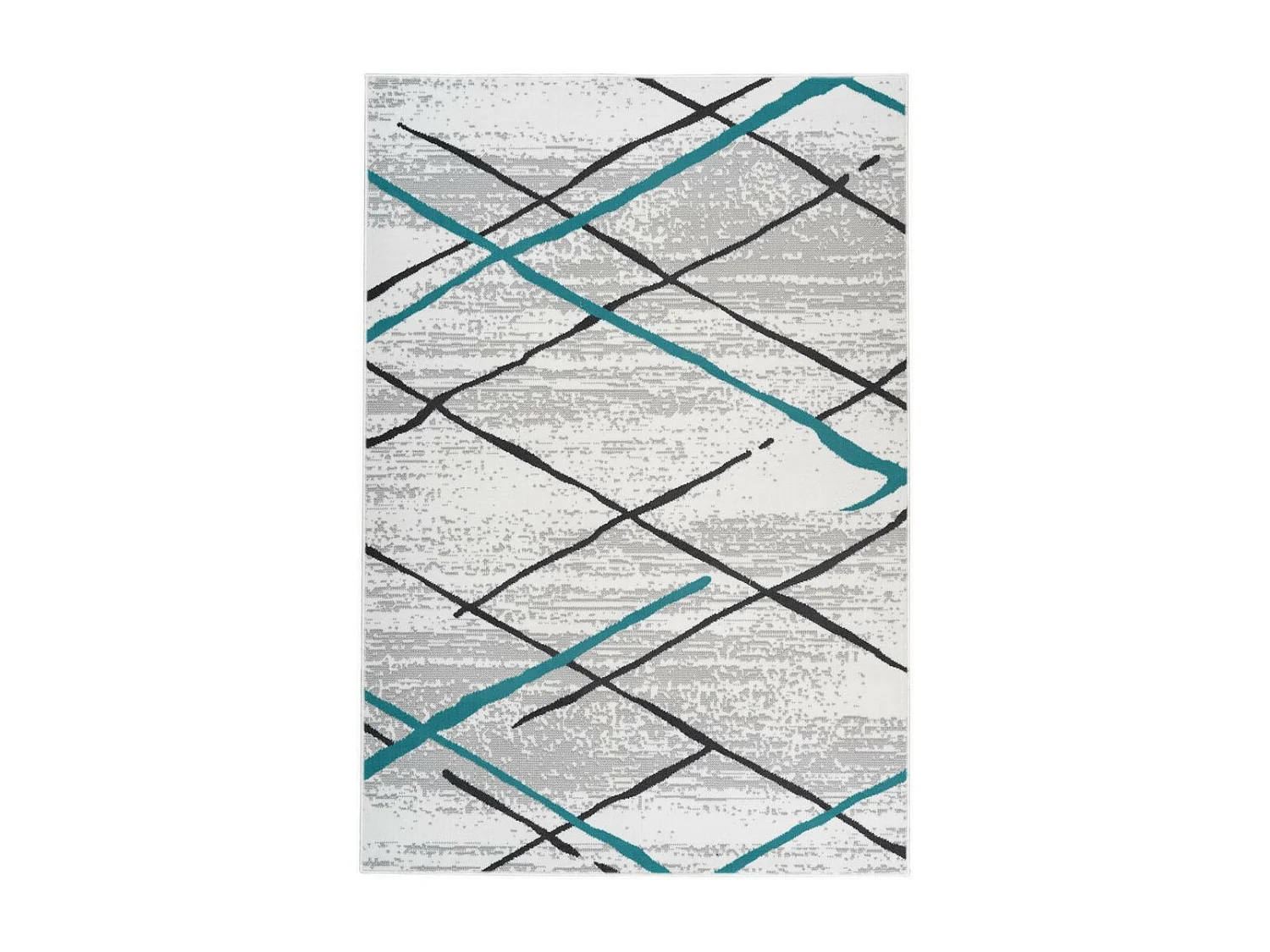 Tapis Rayures à Poils Courts "Vancouver I" Turquoise 200 x 290 cm