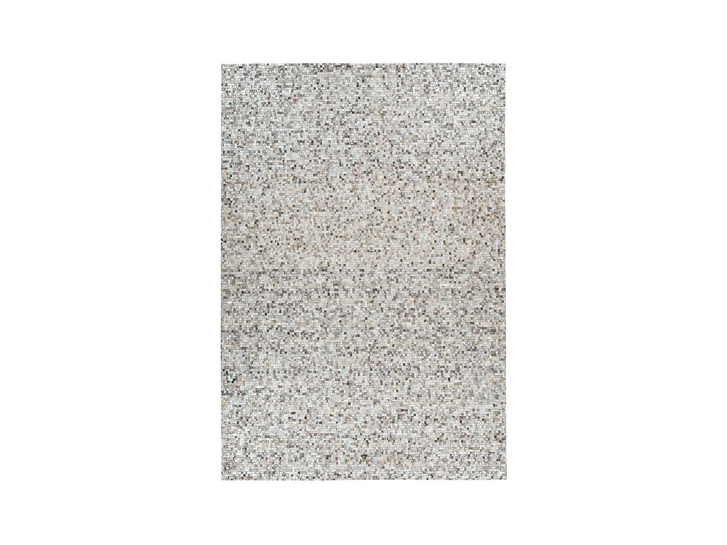 Tapis en Cuir Fait Main "Finish" Gris & Argent 120 x 170 cm