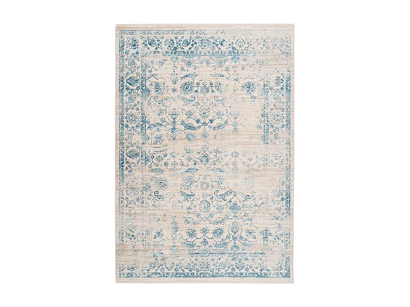 Tapis Vintage à Poils Courts "Baroque VI" Bleu 80 x 150 cm