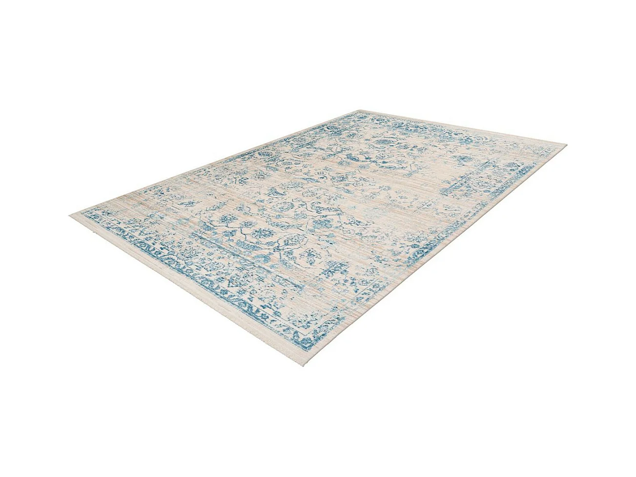 Tapis Vintage à Poils Courts "Baroque VI" Bleu 80 x 150 cm