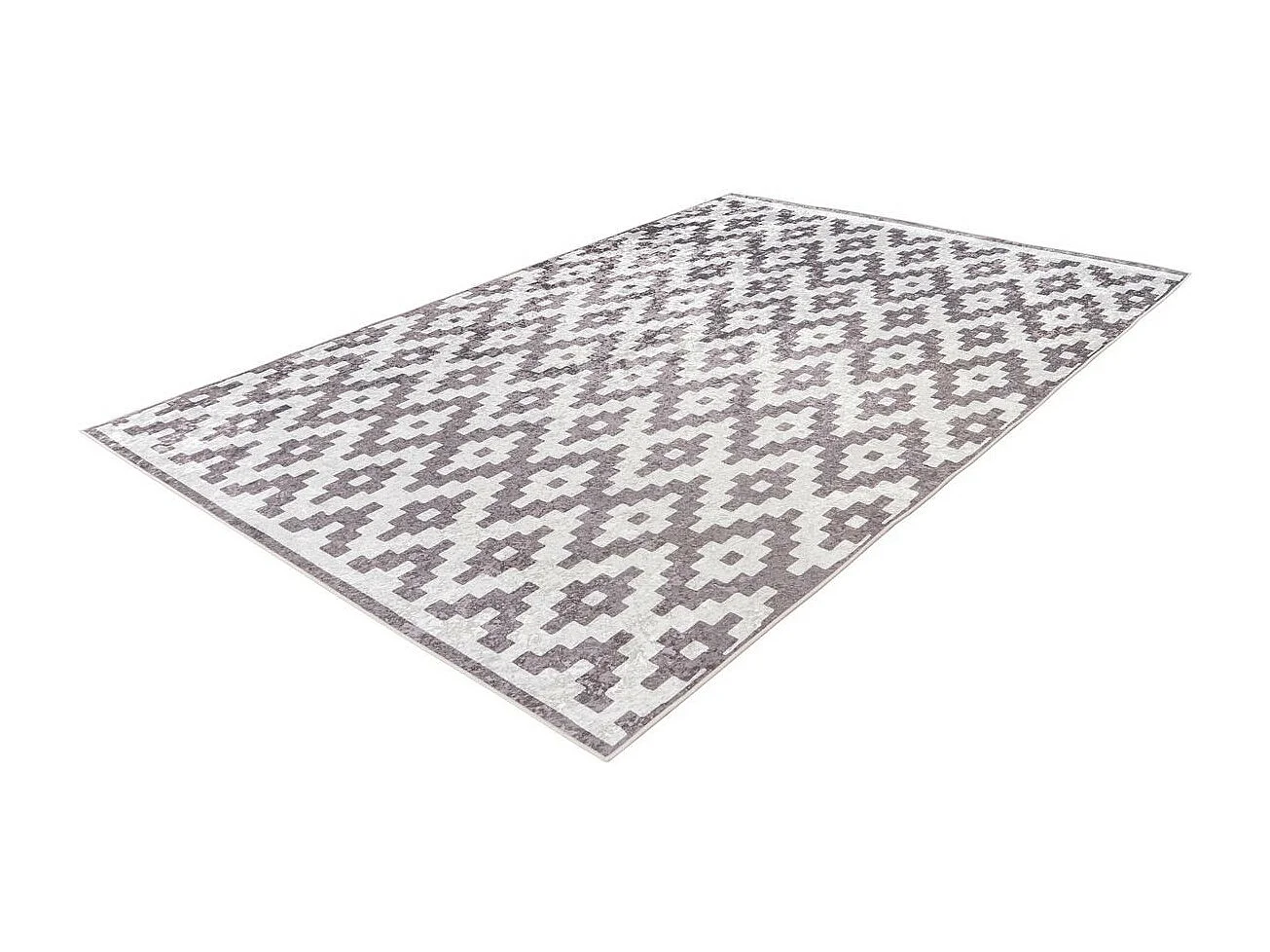 Tapis Géométrique à Poils Courts "Sally" Taupe 120 x 170 cm