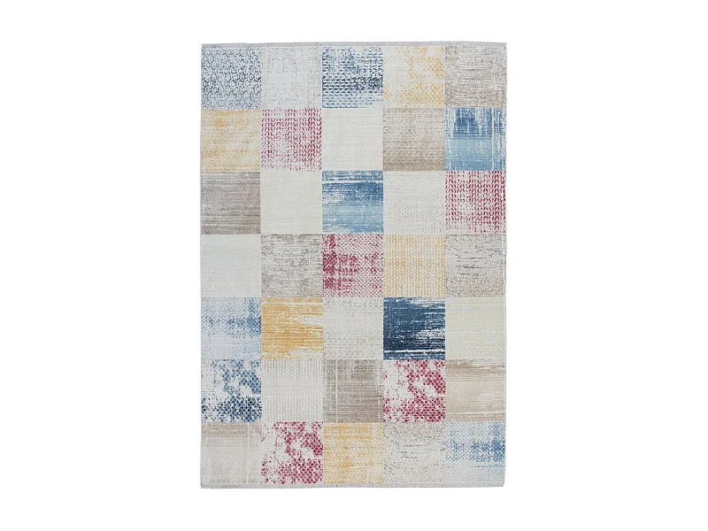 Tapis Tissé Imprimé Rétro "Antigua" Multicolore 120 x 170 cm