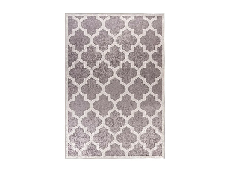 Tapis Imprimé à Poils Courts "Sally" Taupe & Crème 160 x 230 cm