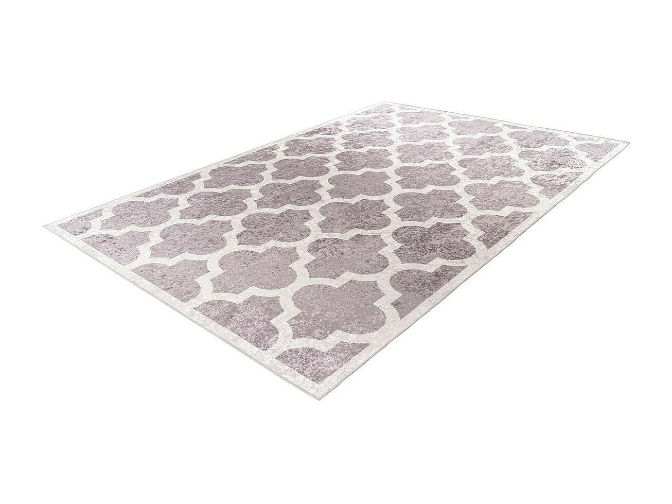 Tapis Imprimé à Poils Courts "Sally" Taupe & Crème 160 x 230 cm